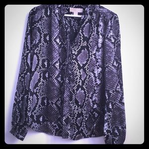 MICHAEL by Michael Kors snakeskin blouse, size M.